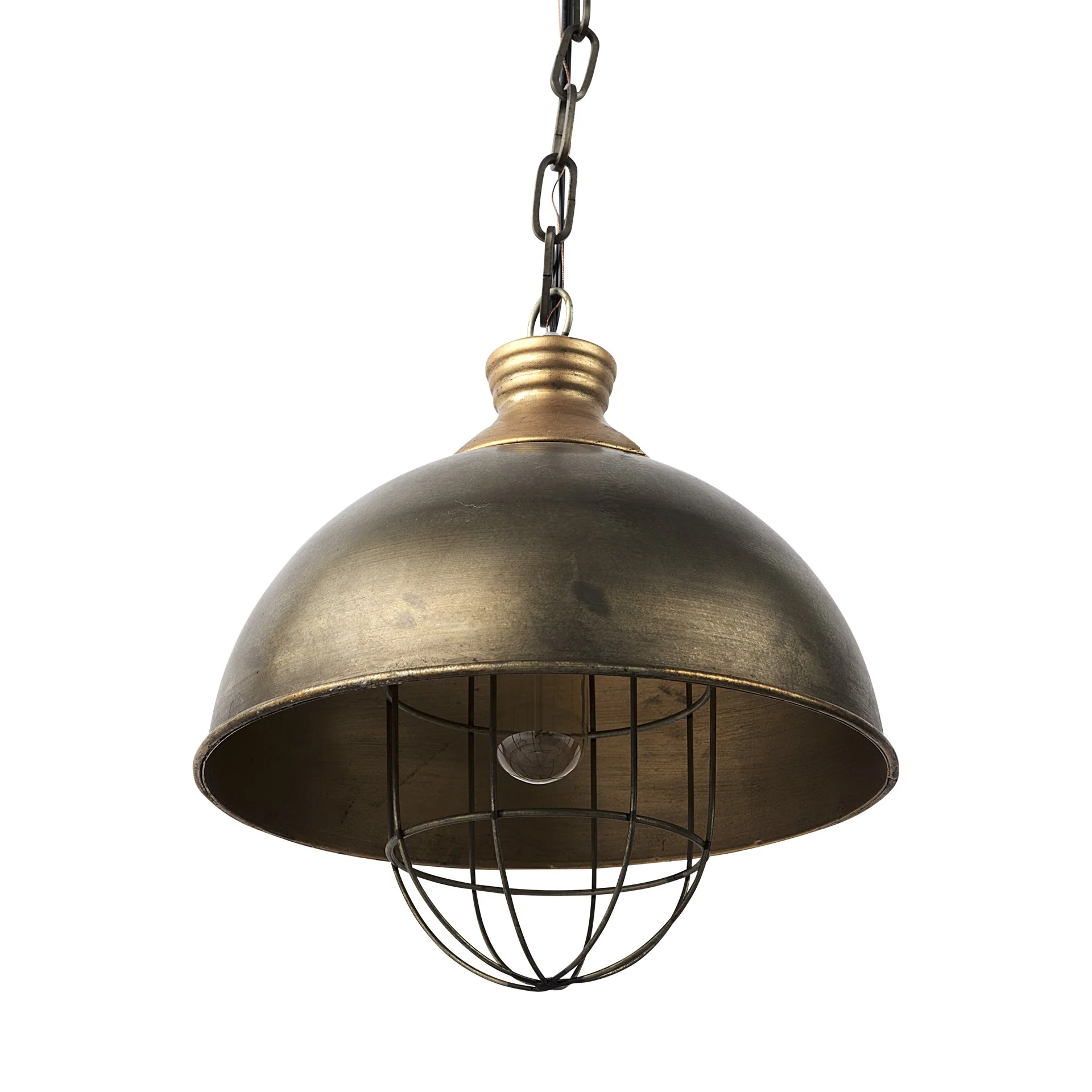 Distressed Bronze Metal Dome Hanging Light By Homeroots - Image 2