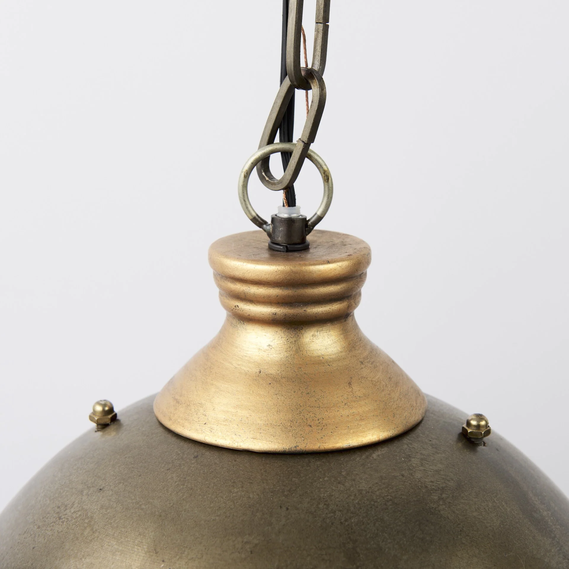 Distressed Bronze Metal Dome Hanging Light By Homeroots - Image 5
