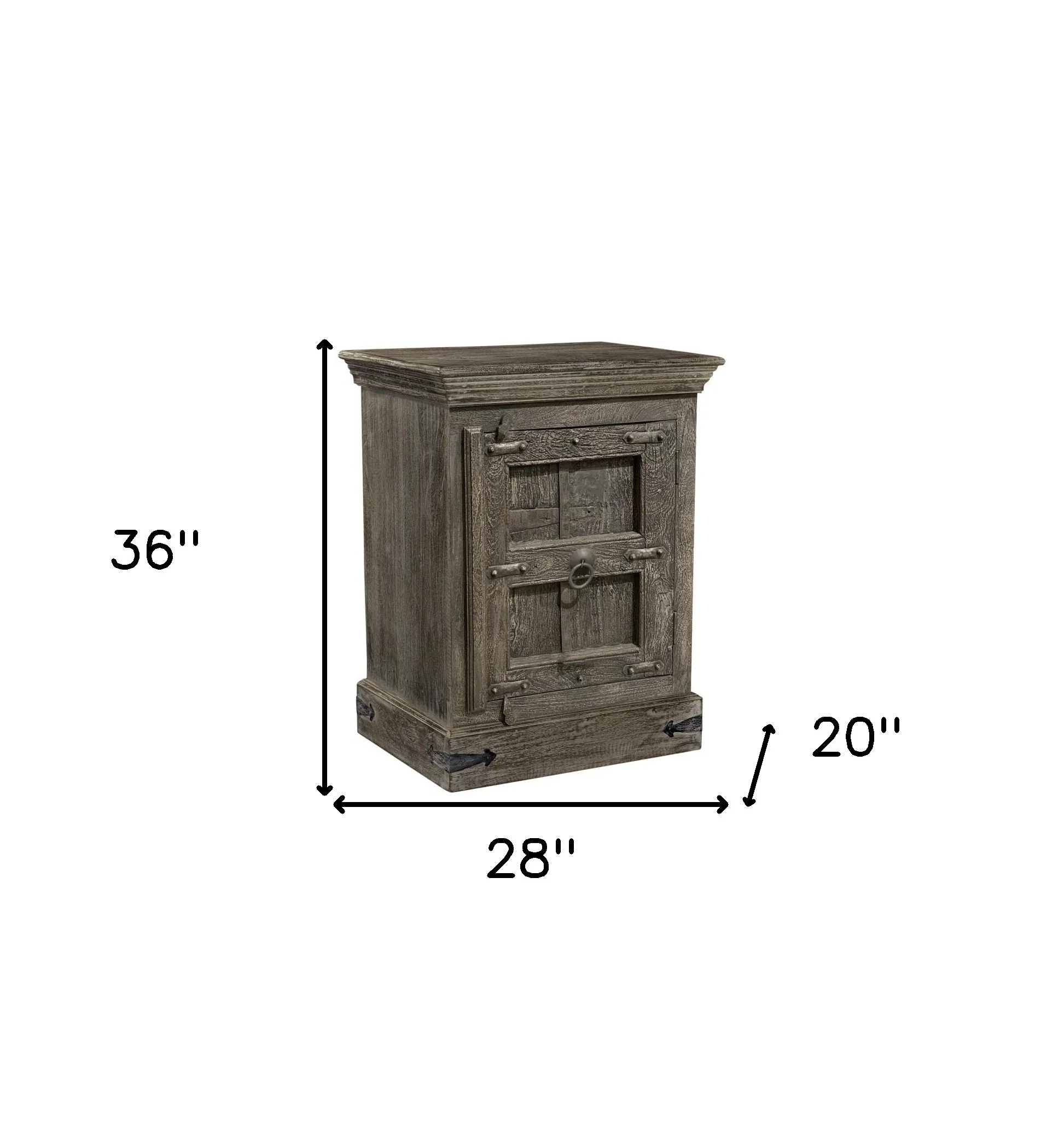 Distressed Brown Solid Wood Nightstand By Homeroots - Image 4