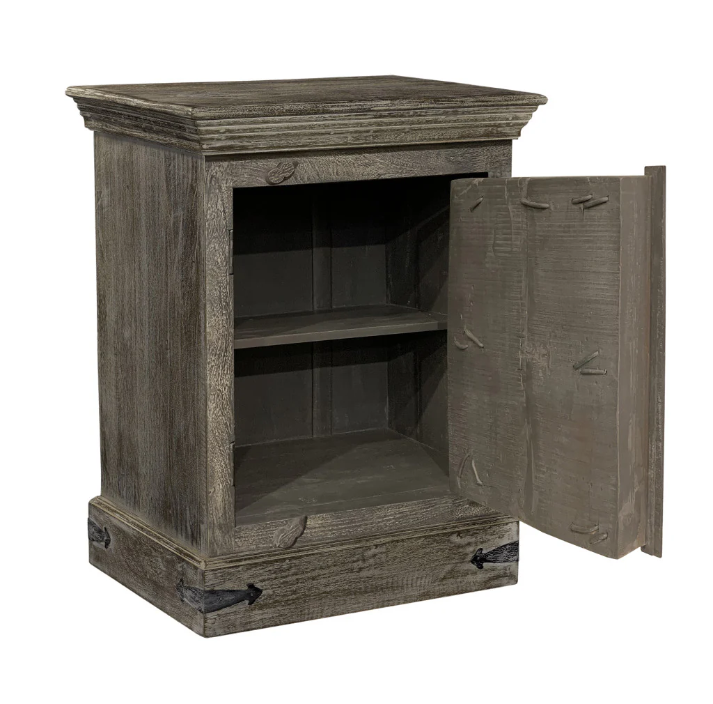 Distressed Brown Solid Wood Nightstand By Homeroots - Image 5