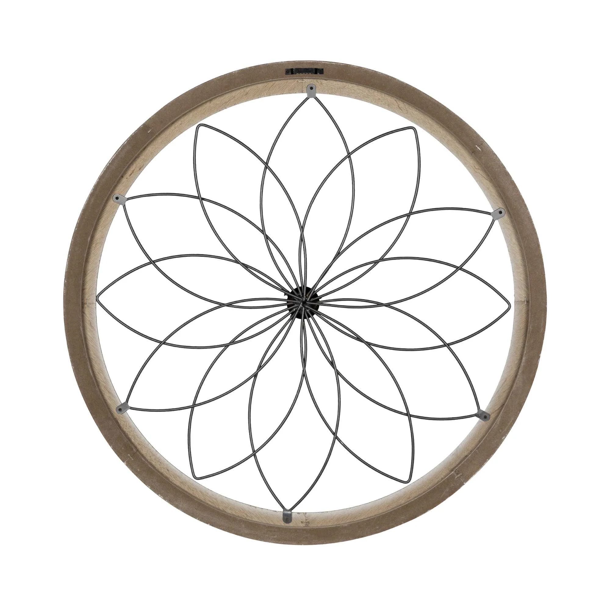 Distressed Chic Flower Metal and Wood Wall Decor By Homeroots - Image 4