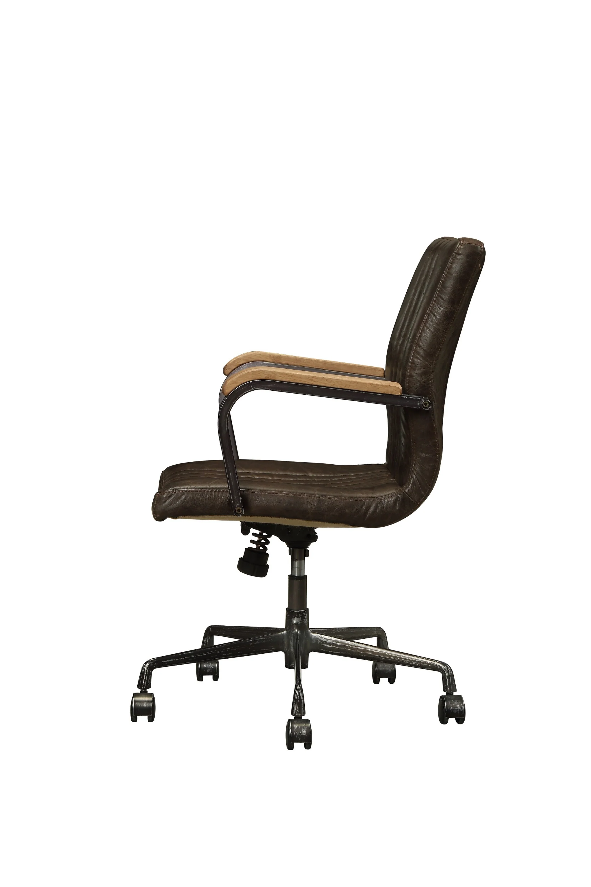 Distressed Chocolate Top Grain Leather Eecutive Office Chair By Homeroots - Image 4