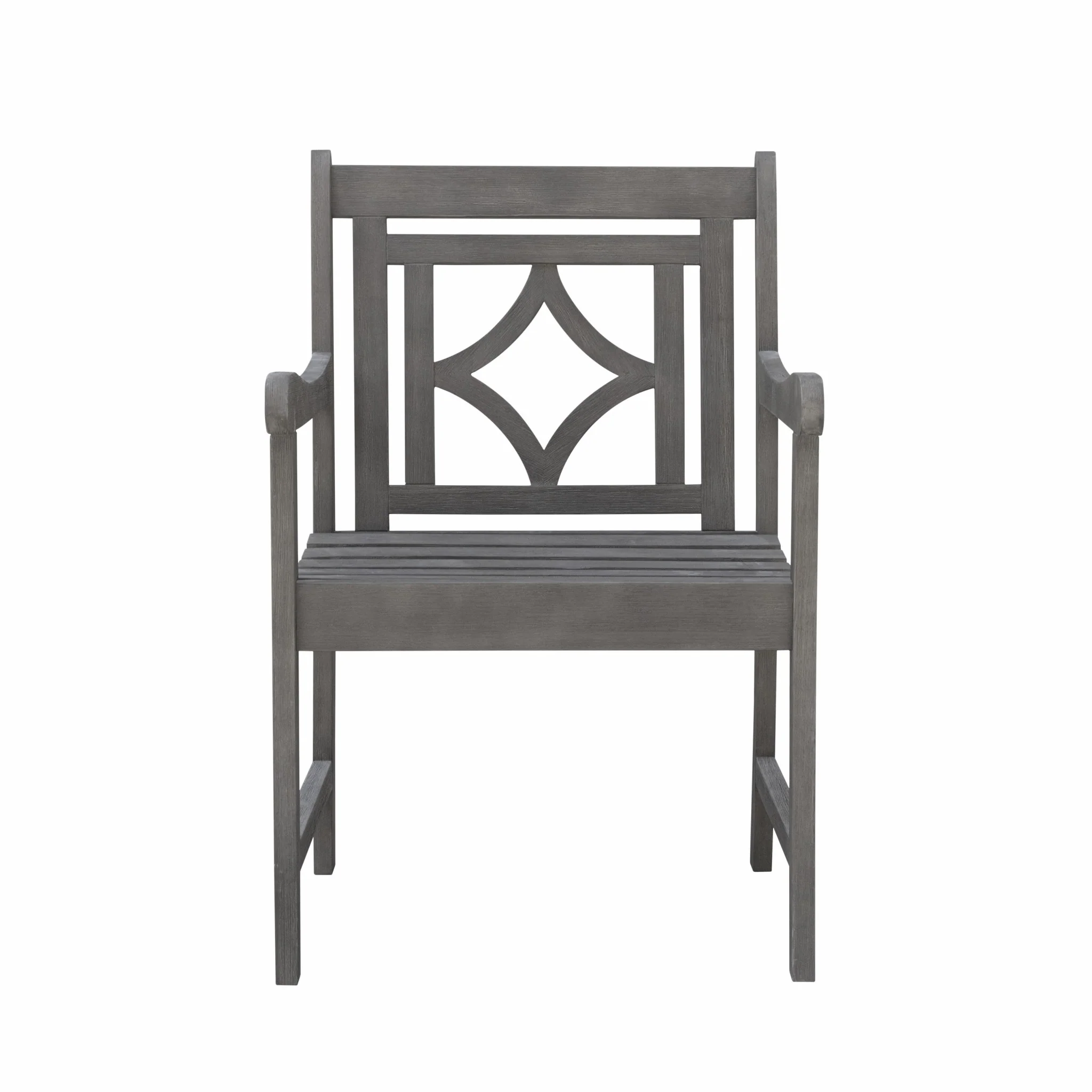 Distressed Dining Armchair with Decorative Back By Homeroots - Image 2