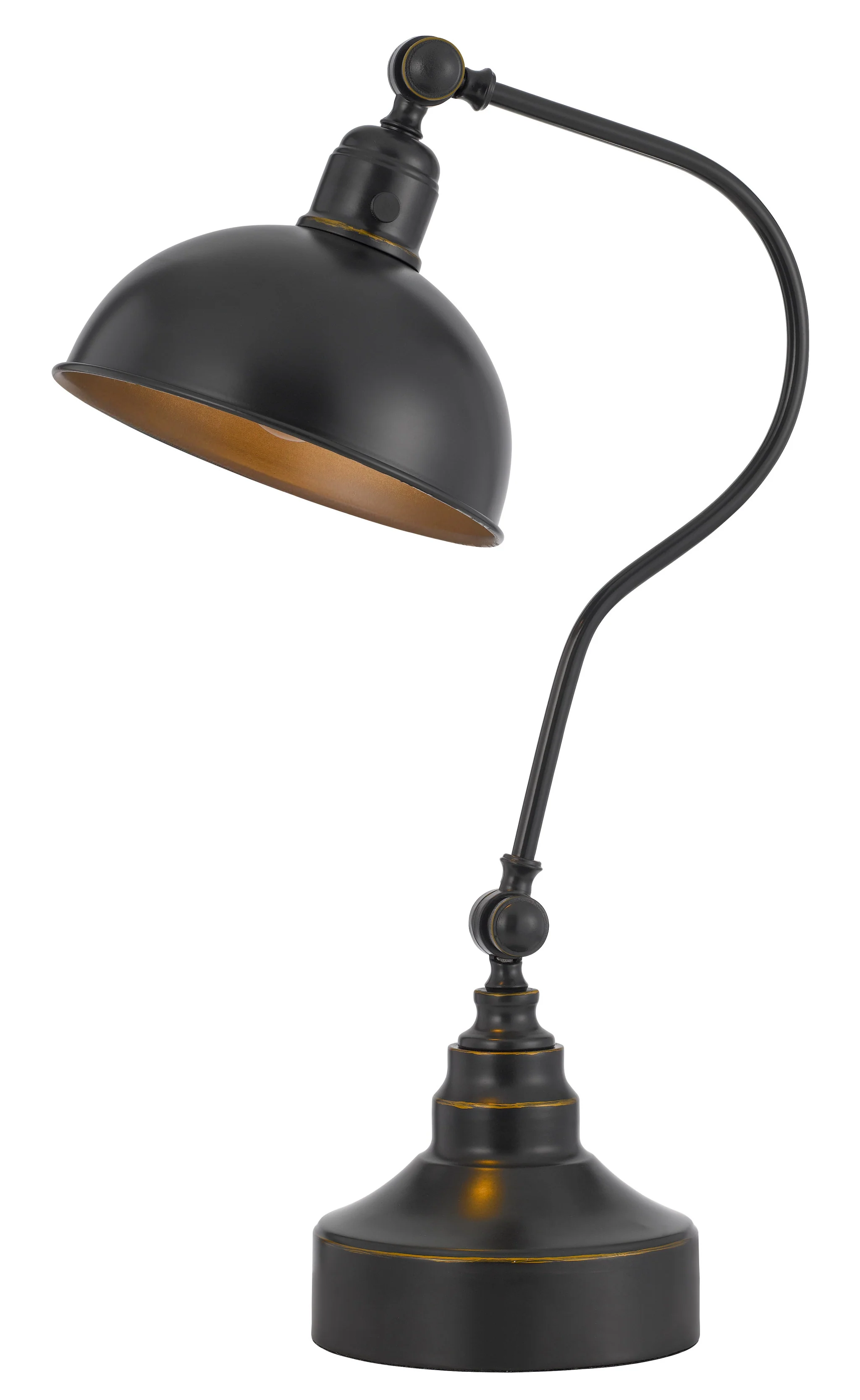 Distressed Gray Metal Adjustable Desk Lamp With Gray Dome Shade By Homeroots - Image 5