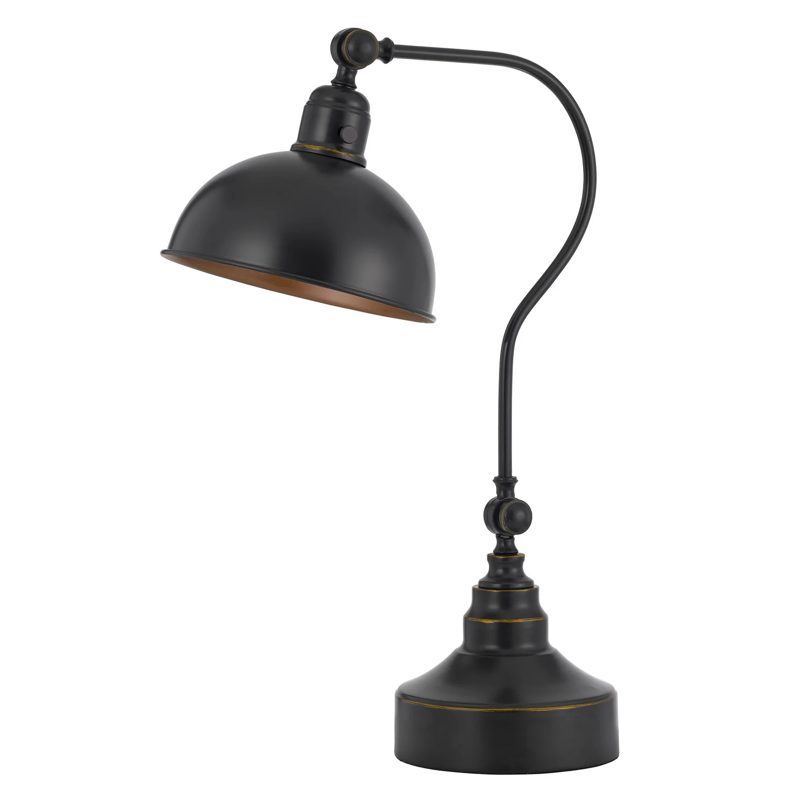 Distressed Gray Metal Adjustable Desk Lamp With Gray Dome Shade By Homeroots - Image 6