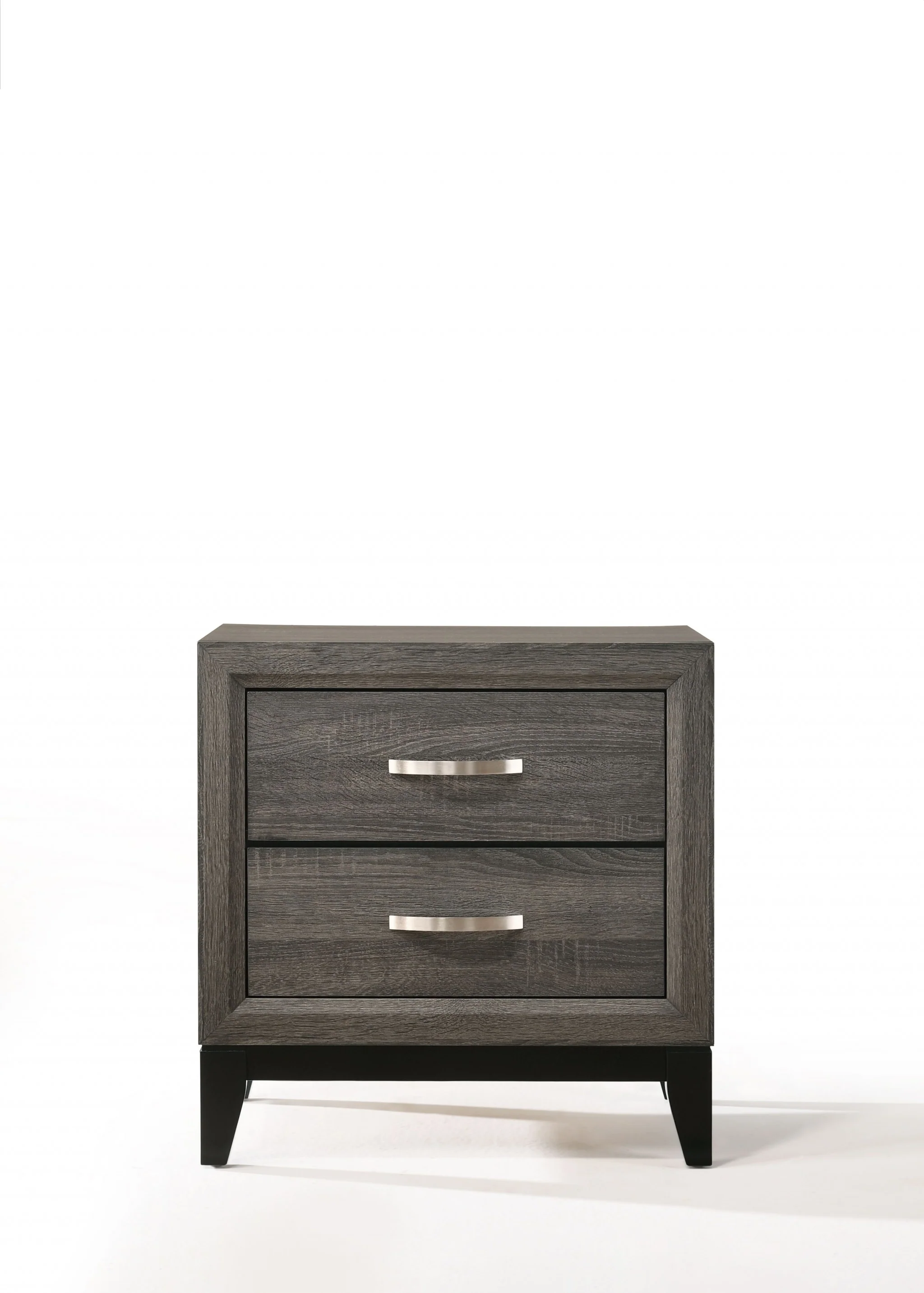 Distressed Gray Nightstand By Homeroots - Image 2