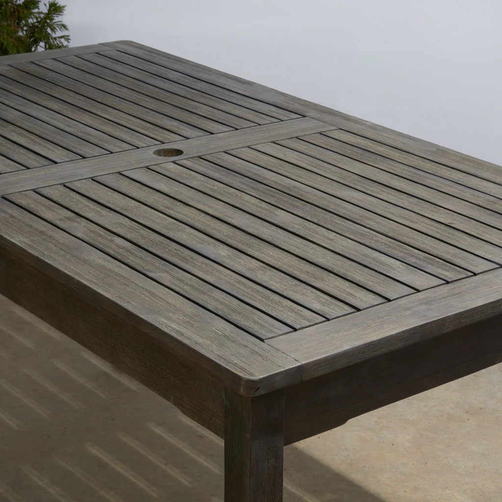 Distressed Grey Dining Table with Straight Legs By Homeroots - Image 2