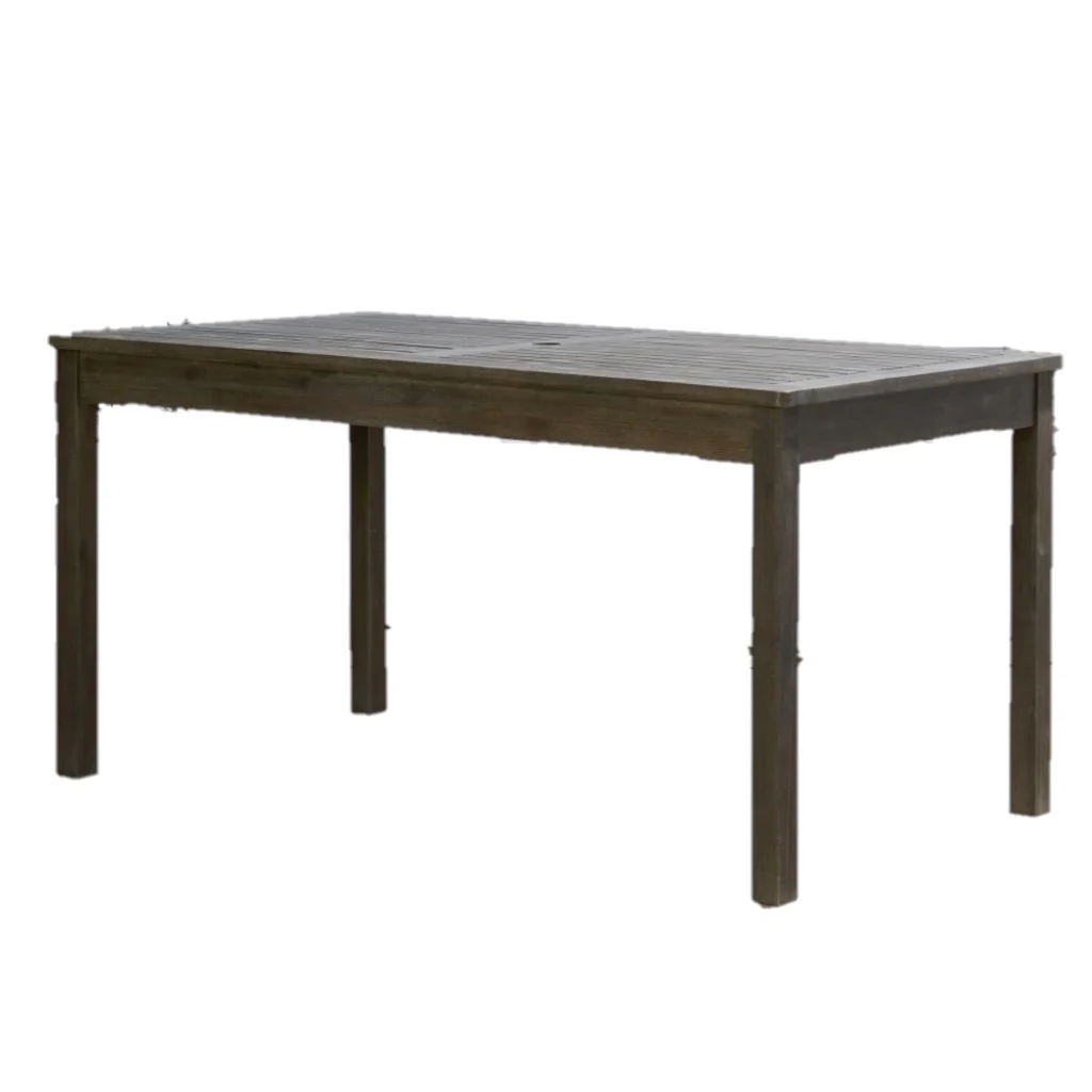 Distressed Grey Dining Table with Straight Legs By Homeroots - Image 5