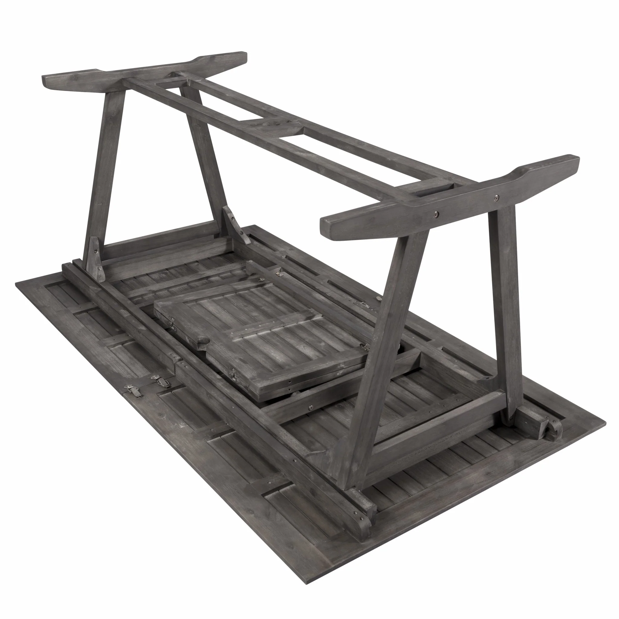 Distressed Grey Extendable Dining Table By Homeroots - Image 6