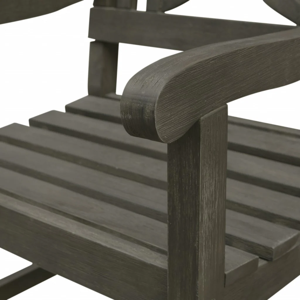 Distressed Grey Garden Armchair By Homeroots - Image 5