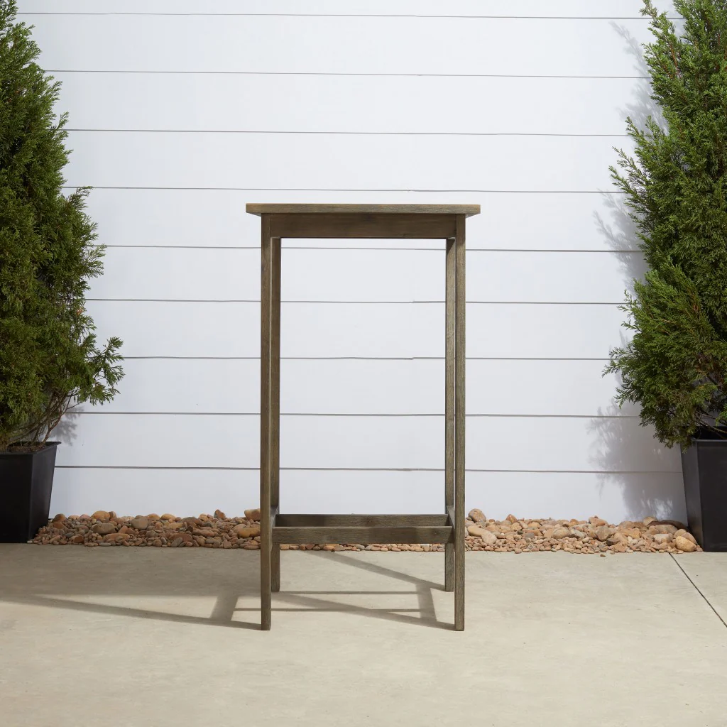 Distressed Grey Square Bar Table By Homeroots - Image 2