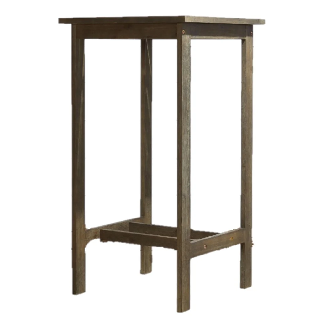 Distressed Grey Square Bar Table By Homeroots - Image 5