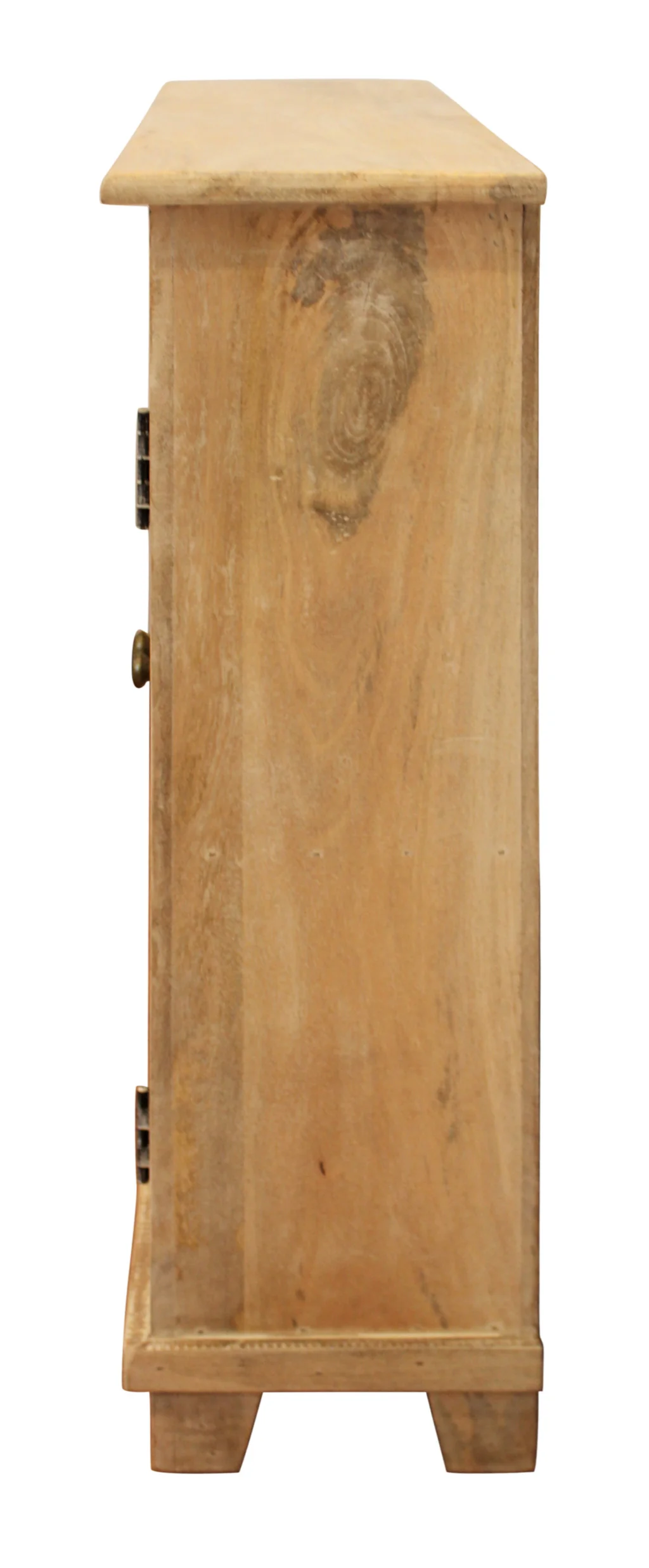 Distressed Natural Solid Wood Sideboard with Four Doors By Homeroots - Image 3
