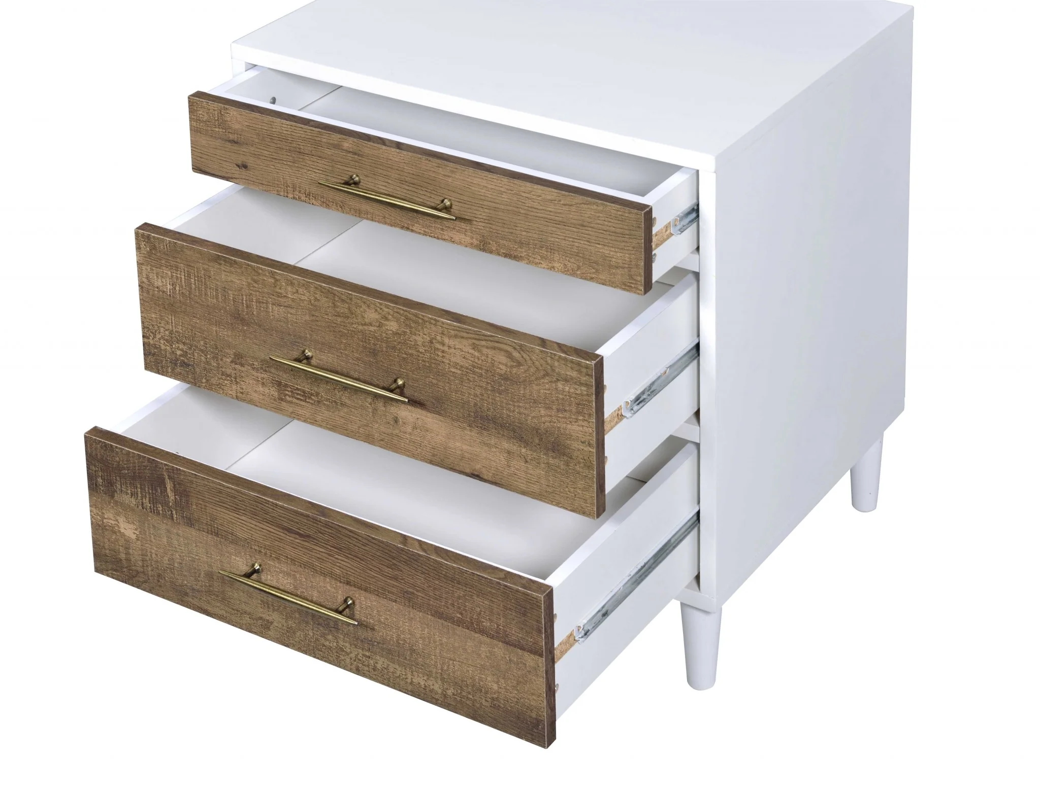 Distressed Oak Nightstand By Homeroots - Image 4