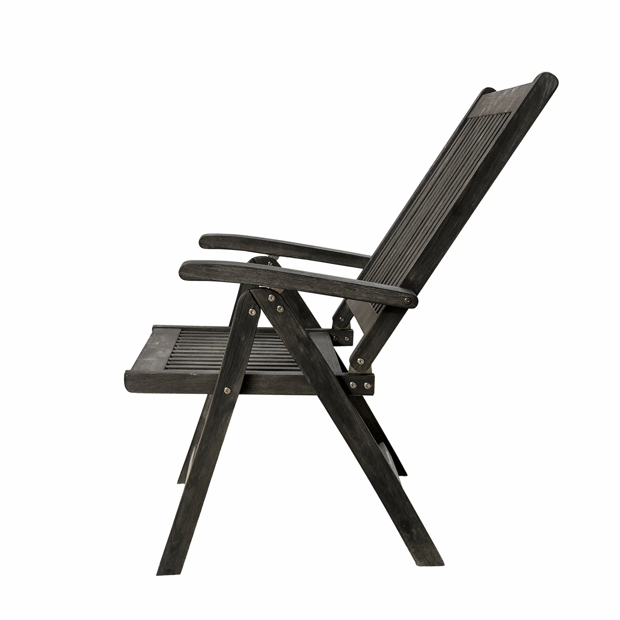 Distressed Outdoor Reclining Chair By Homeroots - Image 3