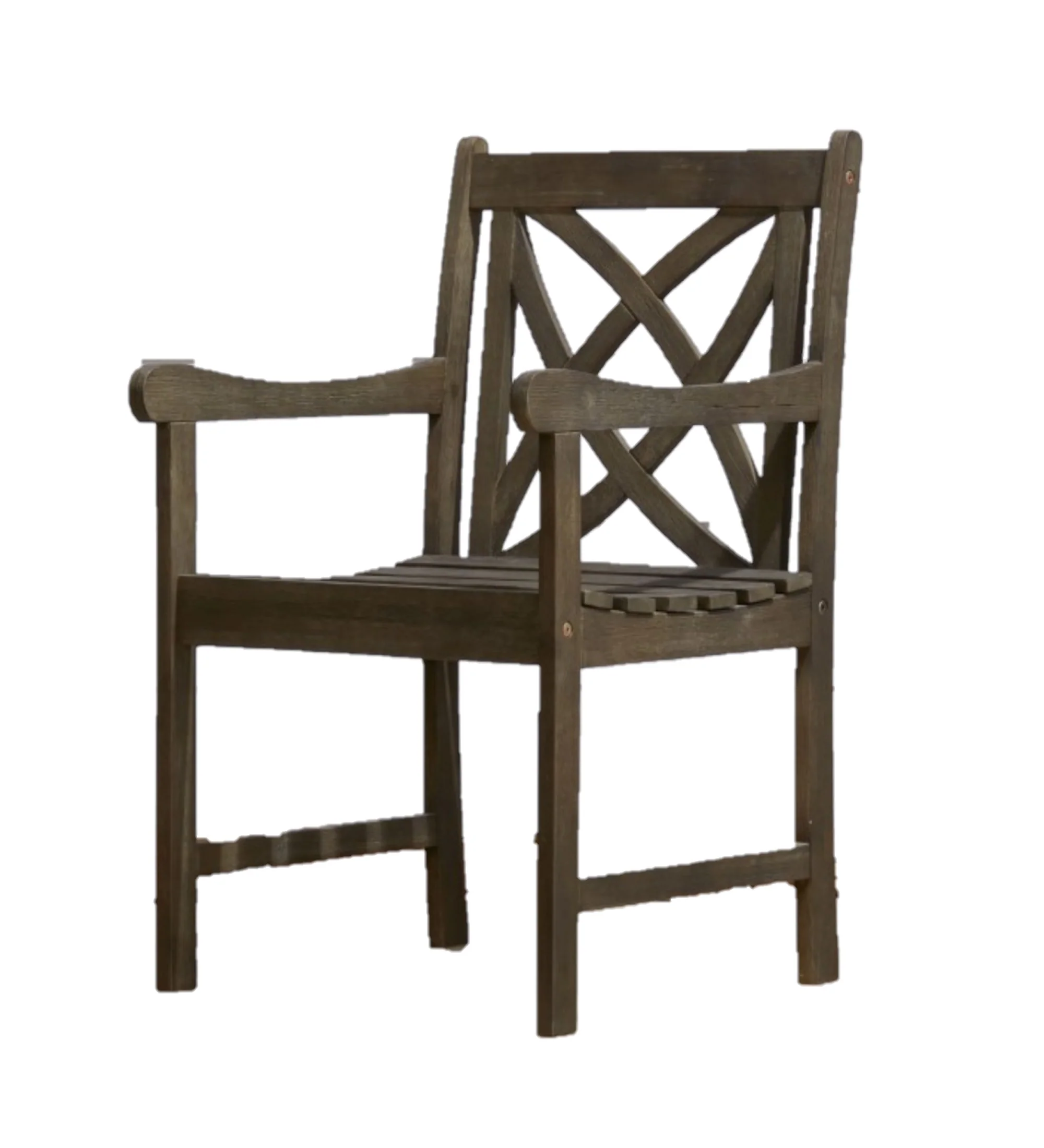 Distressed Patio Armchair with Decorative Back By Homeroots - Image 5