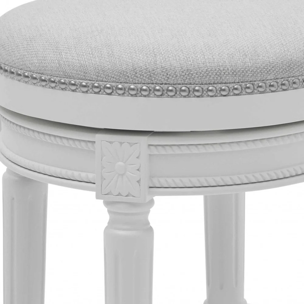 Distressed Walnut Finished Bar Height Round Stool By Homeroots - Image 11