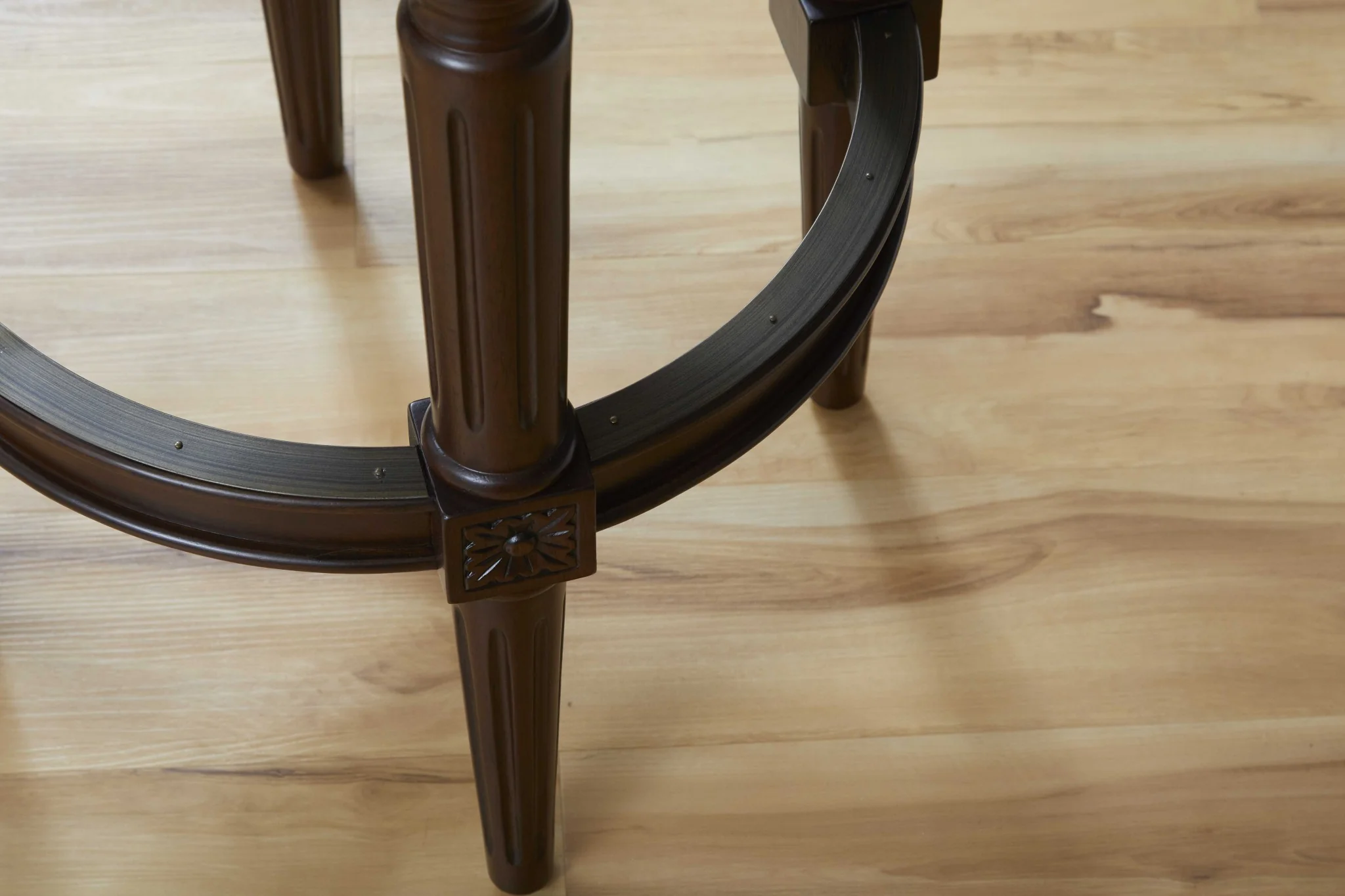 Distressed Walnut Finished Bar Height Round Stool By Homeroots - Image 5