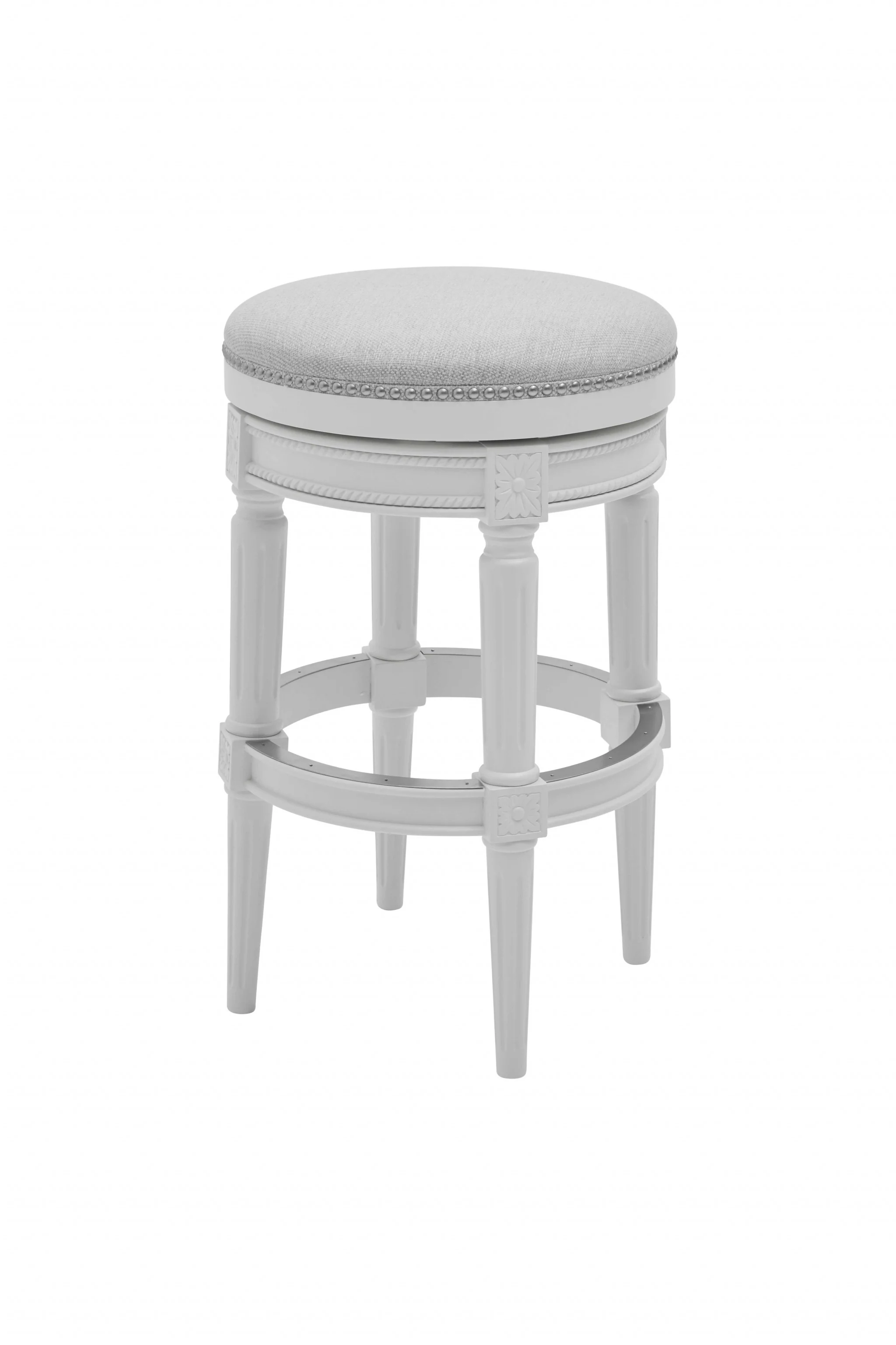 Distressed Walnut Finished Bar Height Round Stool By Homeroots - Image 7