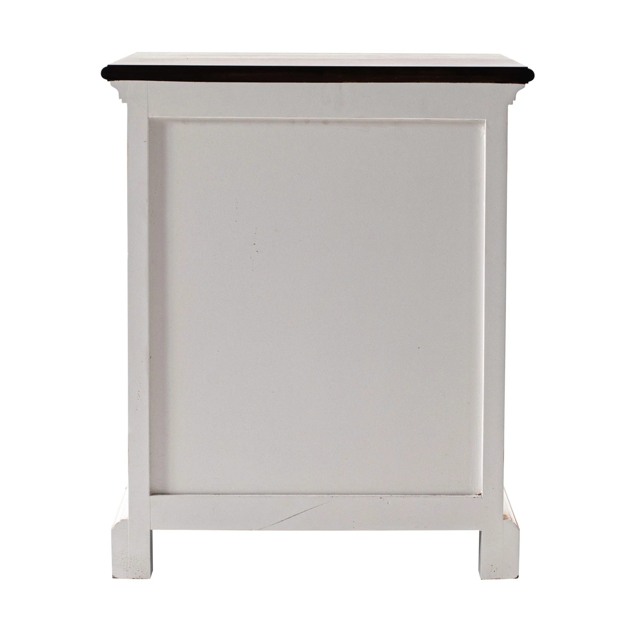 Distressed White And Deep Brown Nightstand With Shelves By Homeroots - Image 6