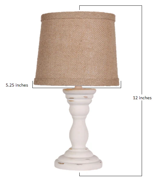 Distressed White Turned Base Accent Lamp By Homeroots - Image 2