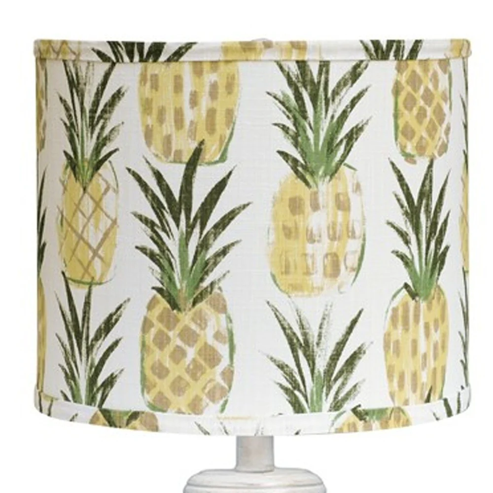Distressed Whitewash Pineapple Shade Table Lamp By Homeroots - Image 5
