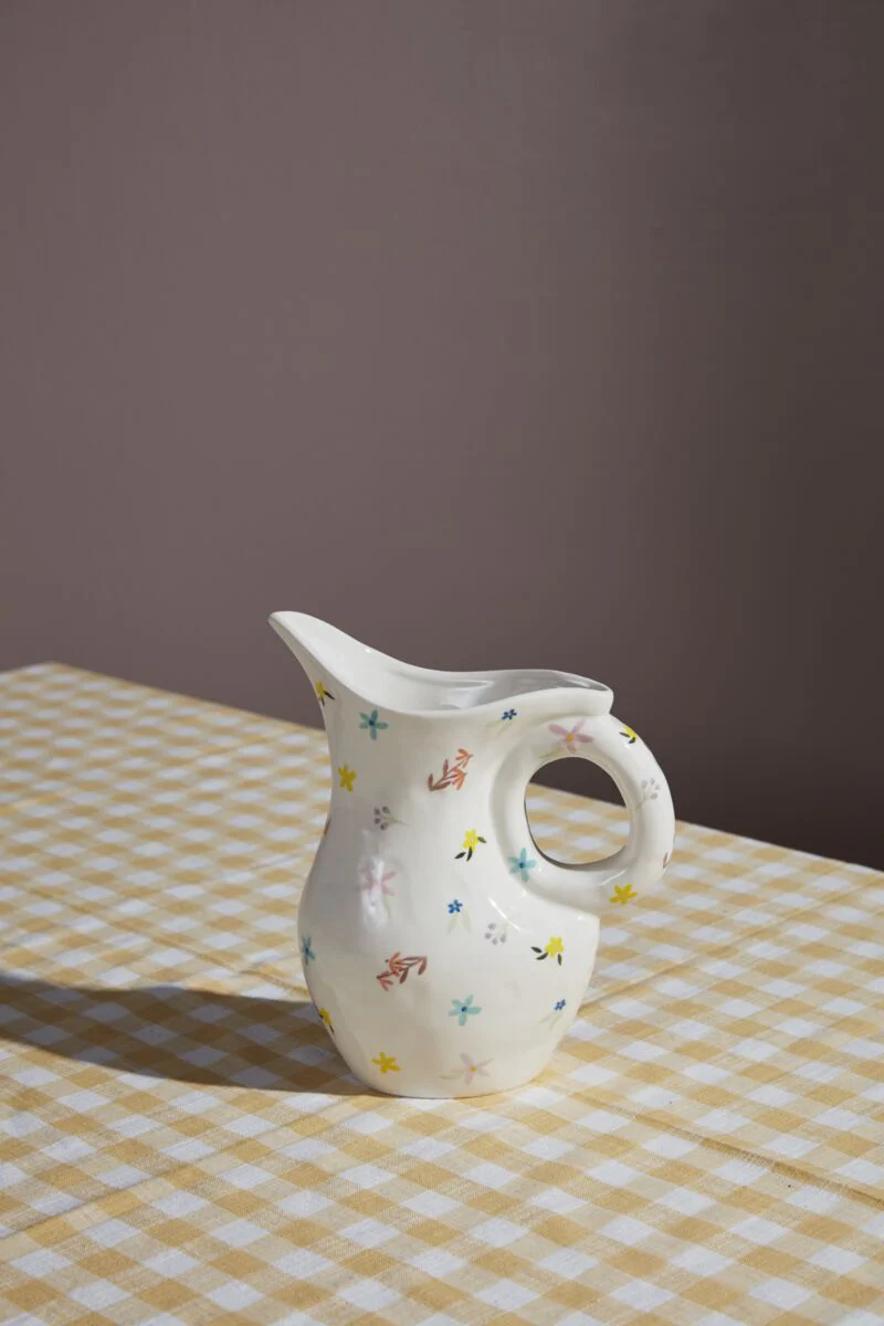 Ditsy Floral Pitcher 7.5"x 4"x 9.5" By Accent Decor - Image 2