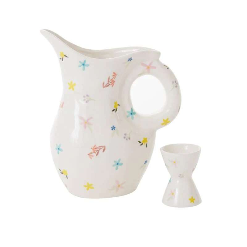 Ditsy Floral Pitcher 7.5"x 4"x 9.5" By Accent Decor - Image 3