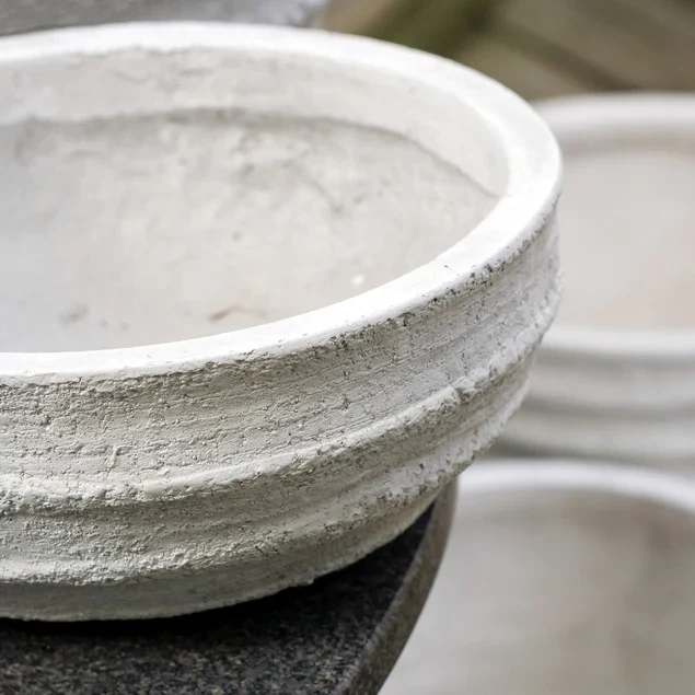Dolma Bowl Ant White, Set of 3 Planter By Gold Leaf Design Group - Image 5