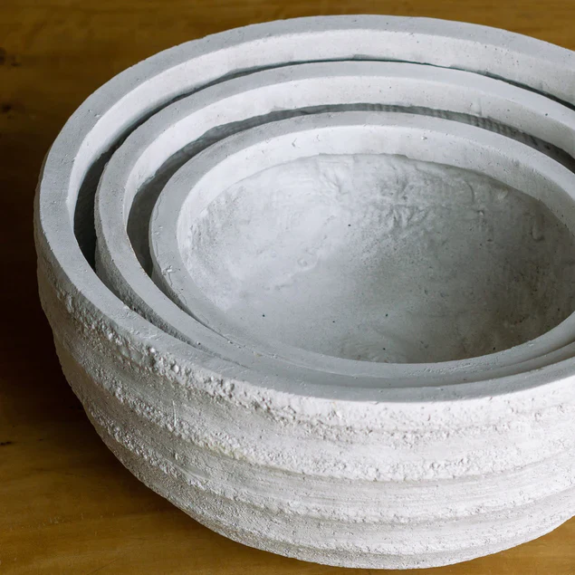 Dolma Bowl Ant White, Set of 3 Planter By Gold Leaf Design Group - Image 8