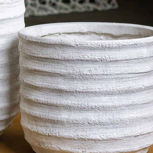 Dolma Short Ant White, Set Of 2 Planter By Gold Leaf Design Group - Image 3