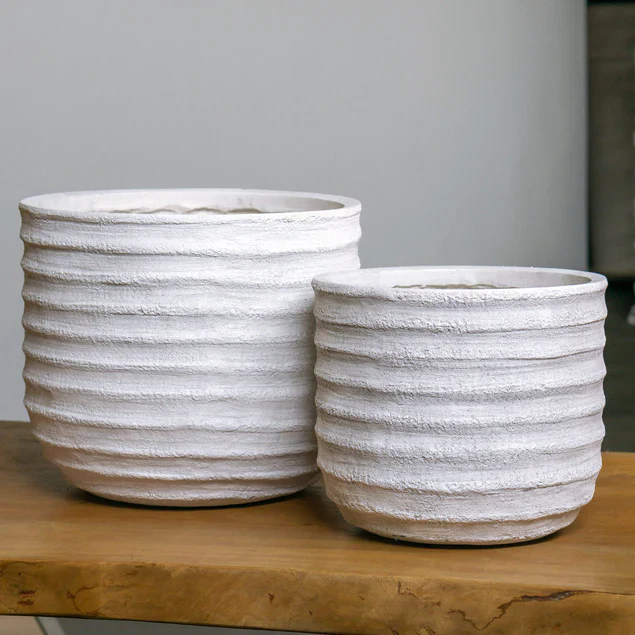 Dolma Short Ant White, Set Of 2 Planter By Gold Leaf Design Group - Image 5