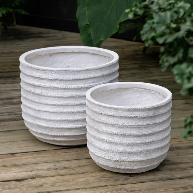 Dolma Short Ant White, Set Of 2 Planter By Gold Leaf Design Group - Image 6