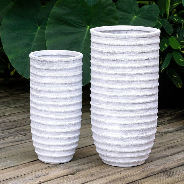 Dolma Tall Ant White, Set 2 Planter By Gold Leaf Design Group - Image 5