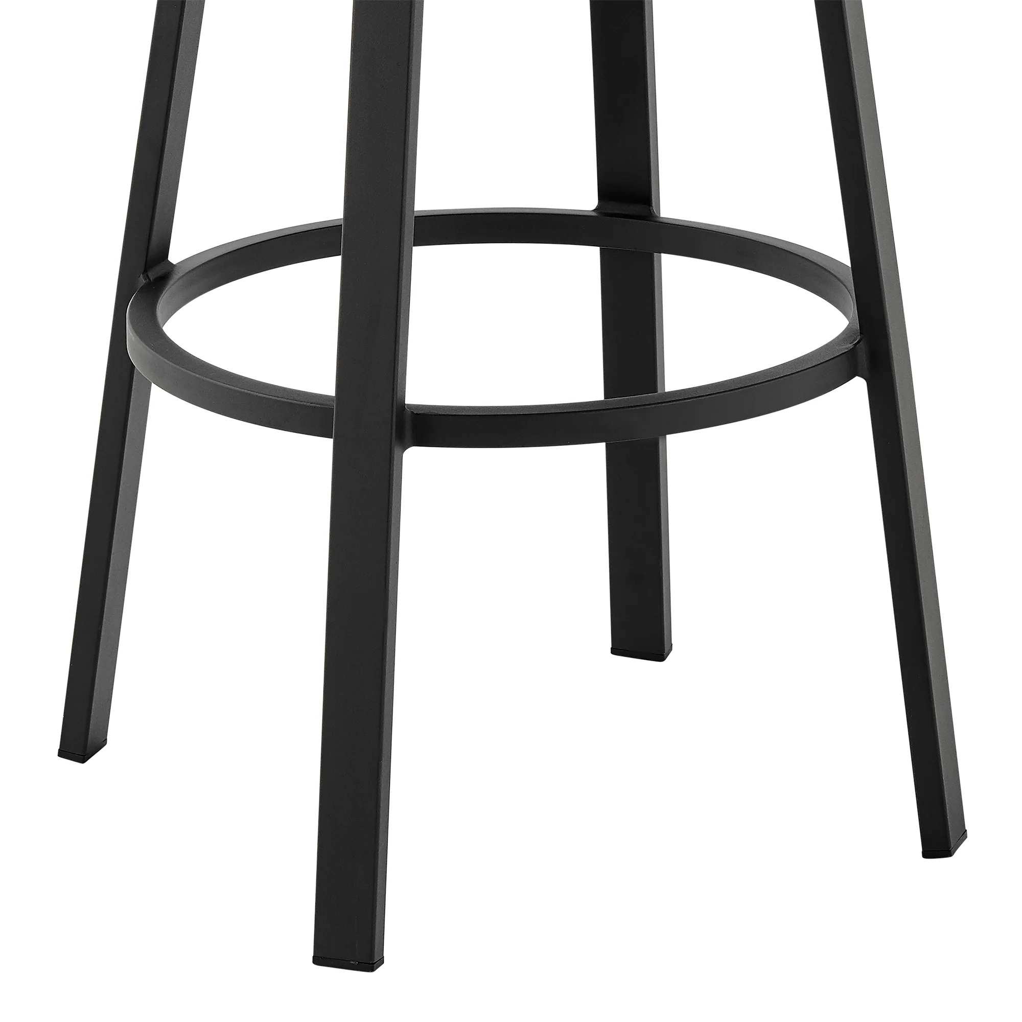 Don 30" Outdoor Patio Bar Stool in Black Aluminum with Grey Cushions  By Armen Living - Image 8