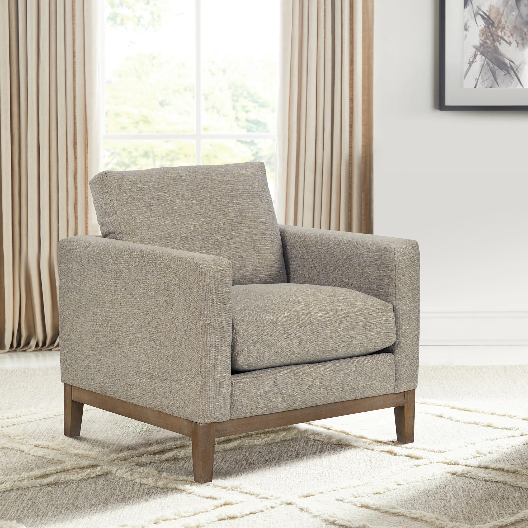 Donna 35" Upholstered Accent Chair in Sugar By Armen Living - Image 10