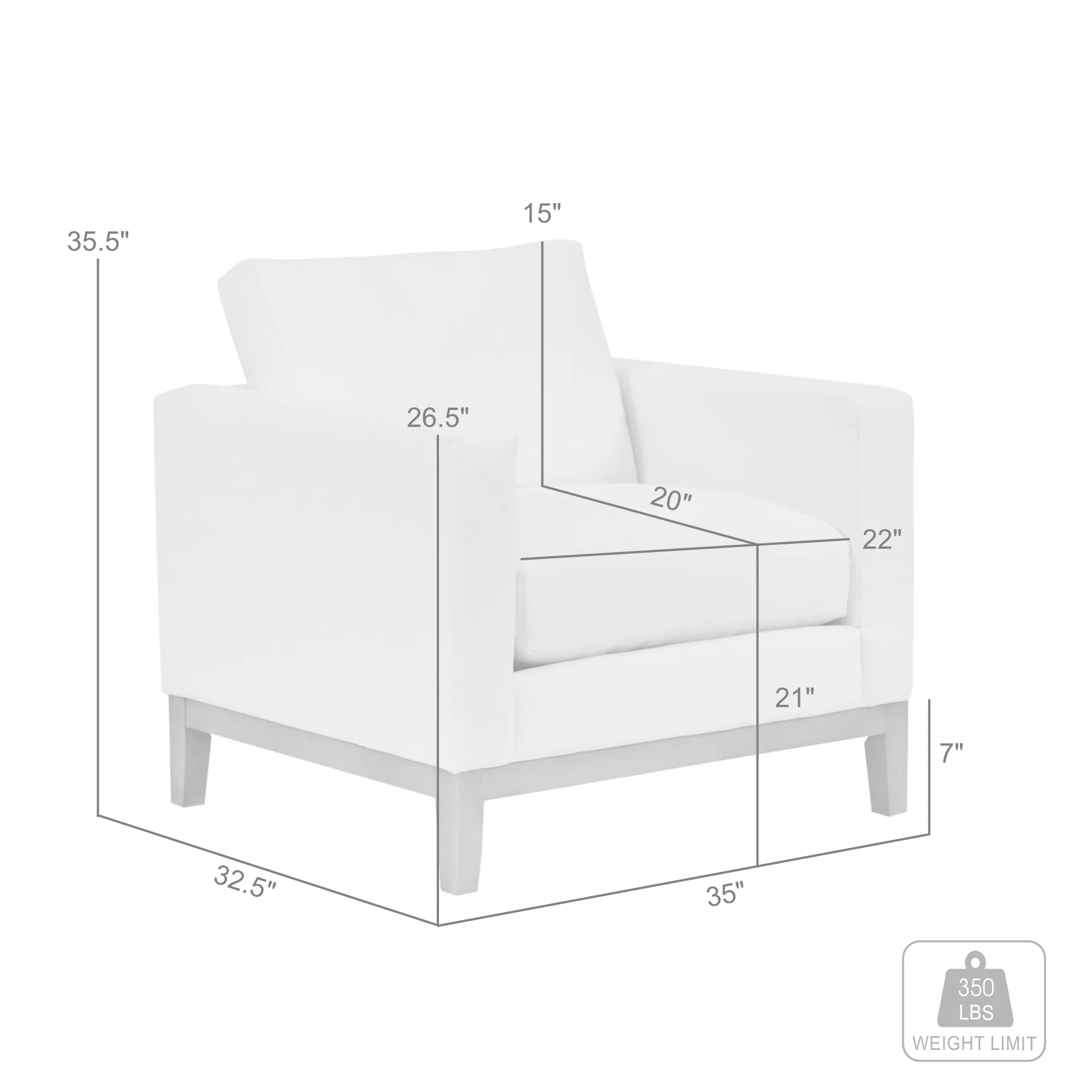 Donna 35" Upholstered Accent Chair in Sugar By Armen Living - Image 8