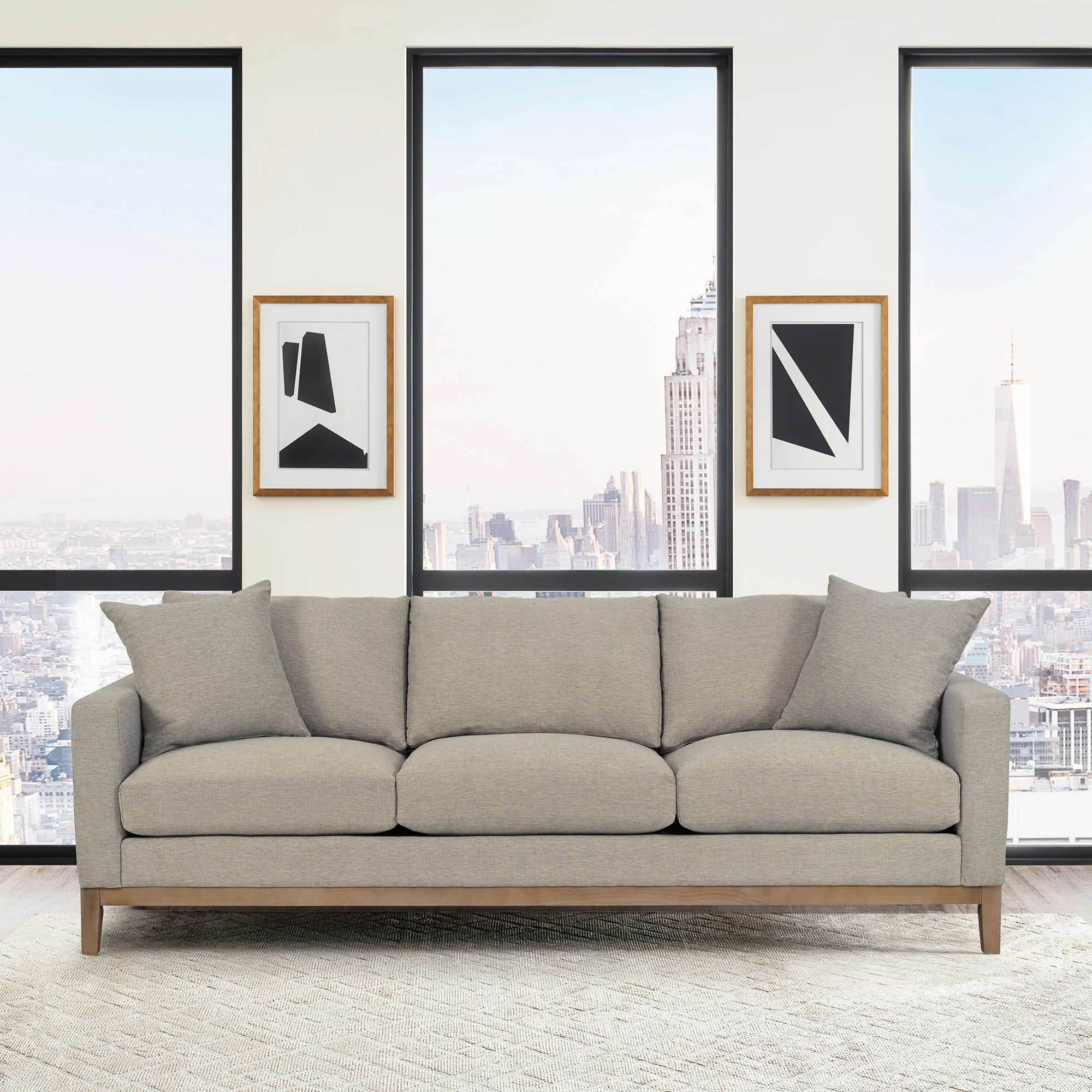 Donna 93" Upholstered Sofa in Sugar By Armen Living - Image 9