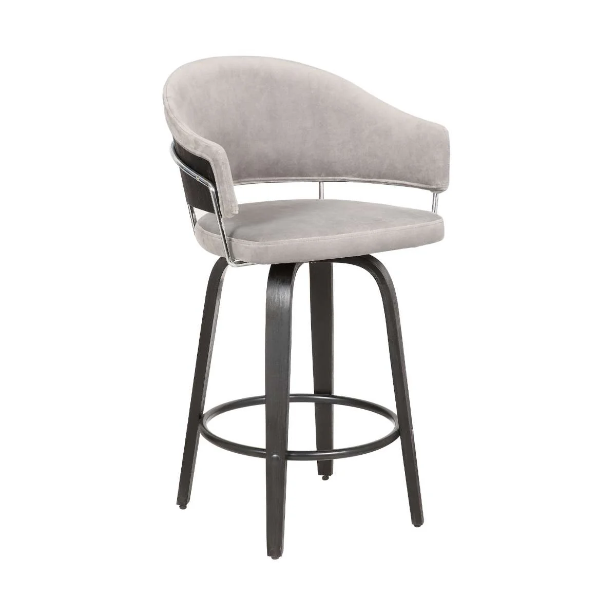 Doral 26" Barstool Black Brushed Wood By Armen Living - Image 2