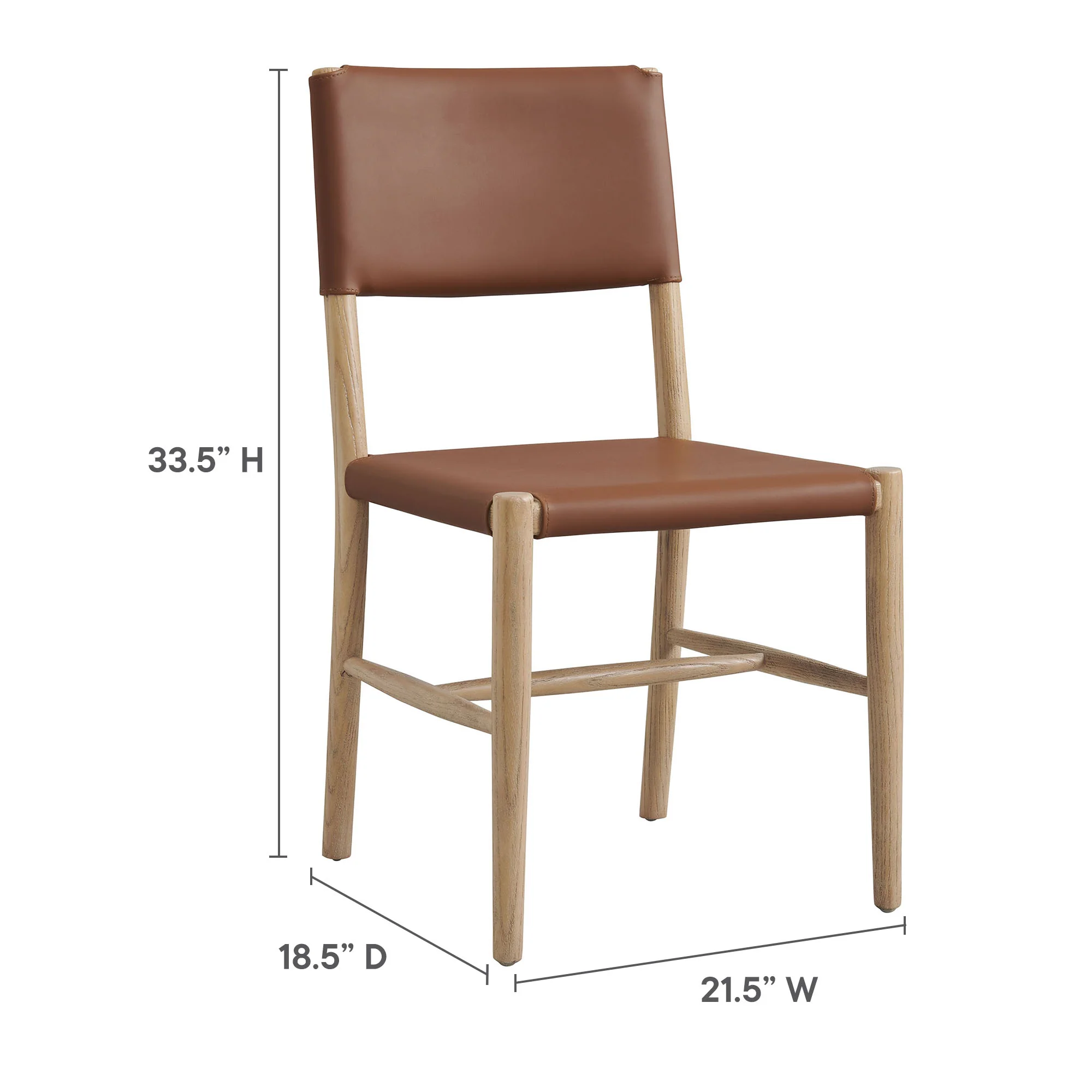 Dover Wood Vegan Leather Dining Side Chairs Set of 2 by Modway - Image 10