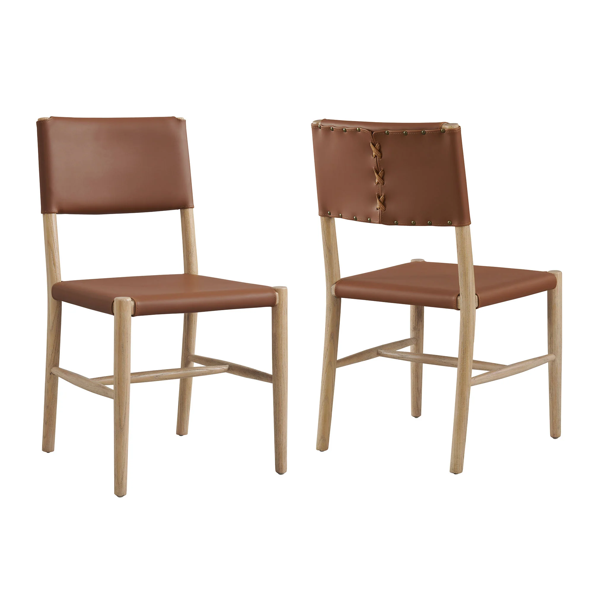 Dover Wood Vegan Leather Dining Side Chairs Set of 2 by Modway - Image 2