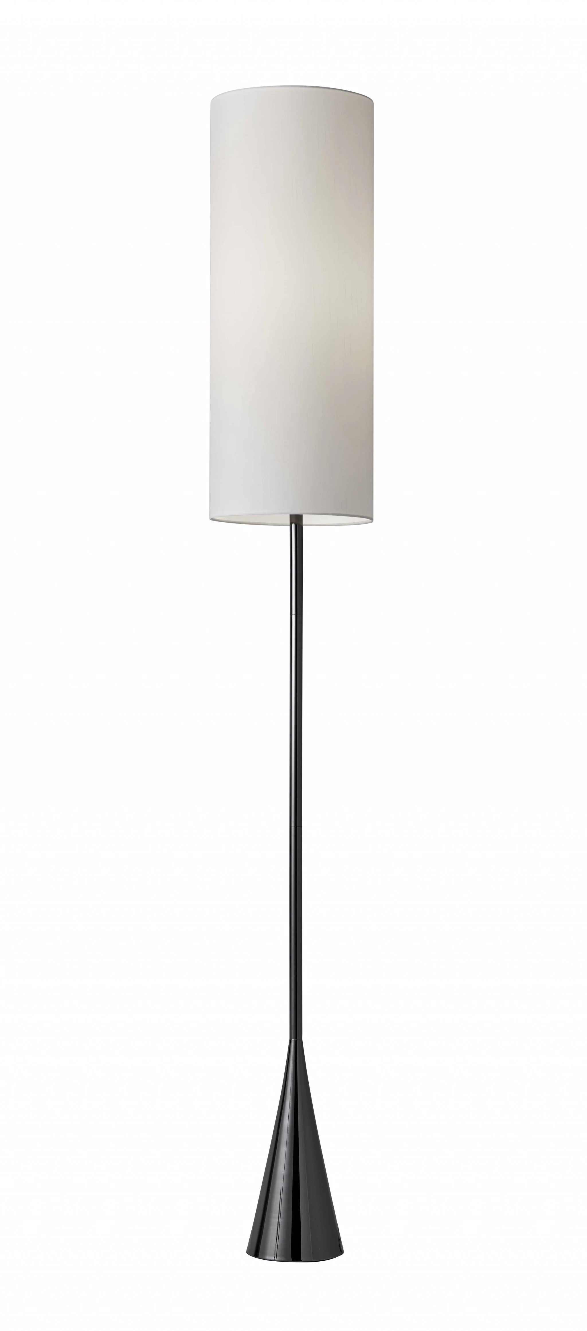 Dramatic Floor Lamp Bell Shaped Base in Black Nickel Finish Metal By Homeroots - Image 3