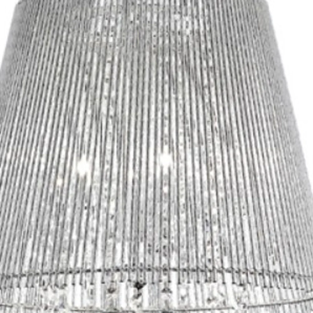 Dreamy Silver Ceiling Lamp with Crystal Accents By Homeroots - Image 4