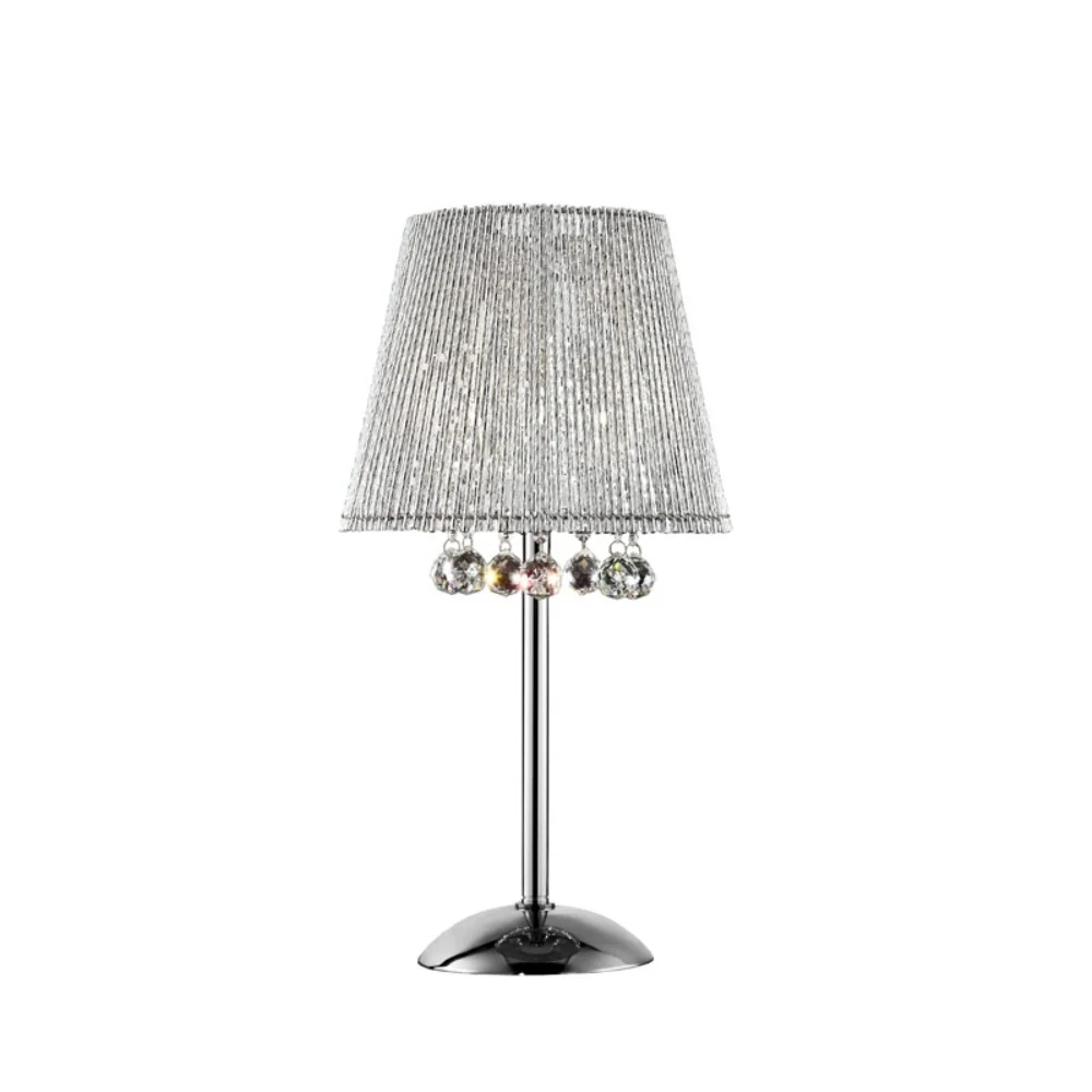 Dreamy Silver Table Lamp with Crystal Accents By Homeroots - Image 2