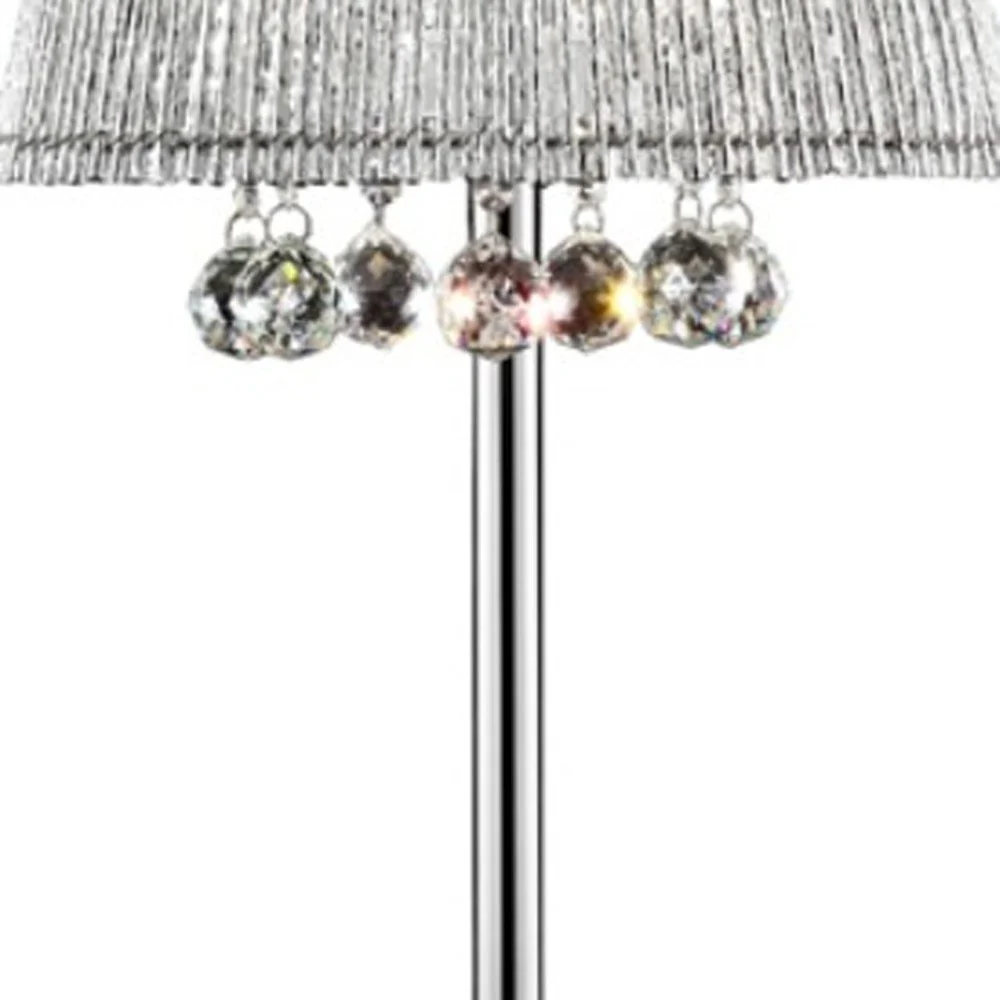 Dreamy Silver Table Lamp with Crystal Accents By Homeroots - Image 3