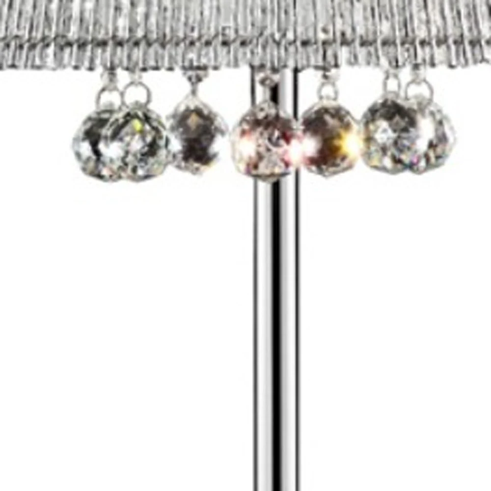 Dreamy Silver Table Lamp with Crystal Accents By Homeroots - Image 4