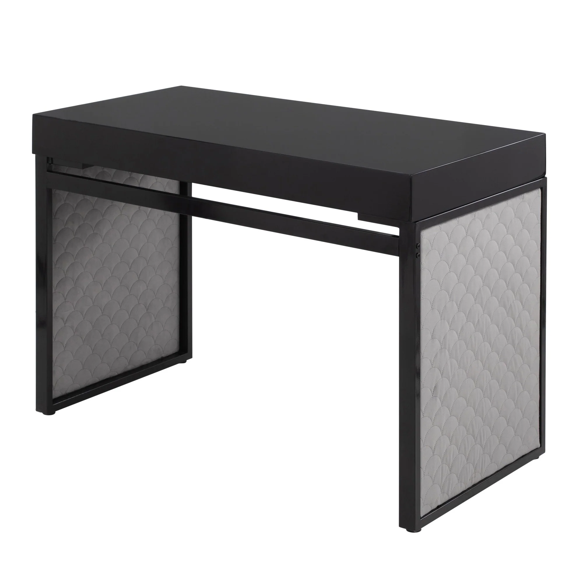 Drift Upholstered Desk By LumiSource - OFD-DRIFTUP BKBKSV - Image 3