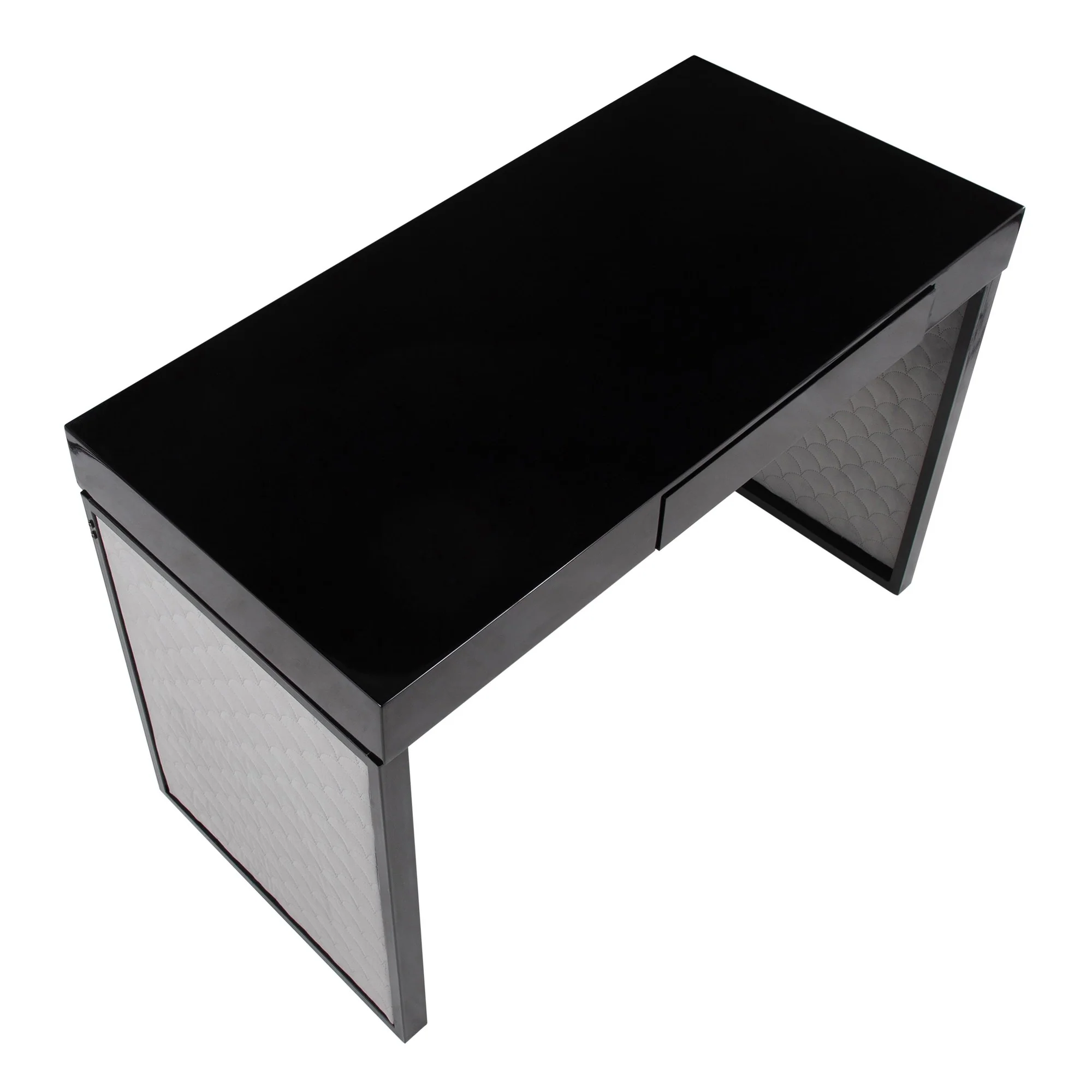 Drift Upholstered Desk By LumiSource - OFD-DRIFTUP BKBKSV - Image 5