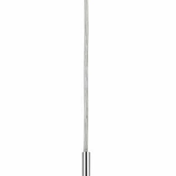 Drum Style Pendant Fixture with Fabric Shade and Brushed Details, White By Benzara - Image 4