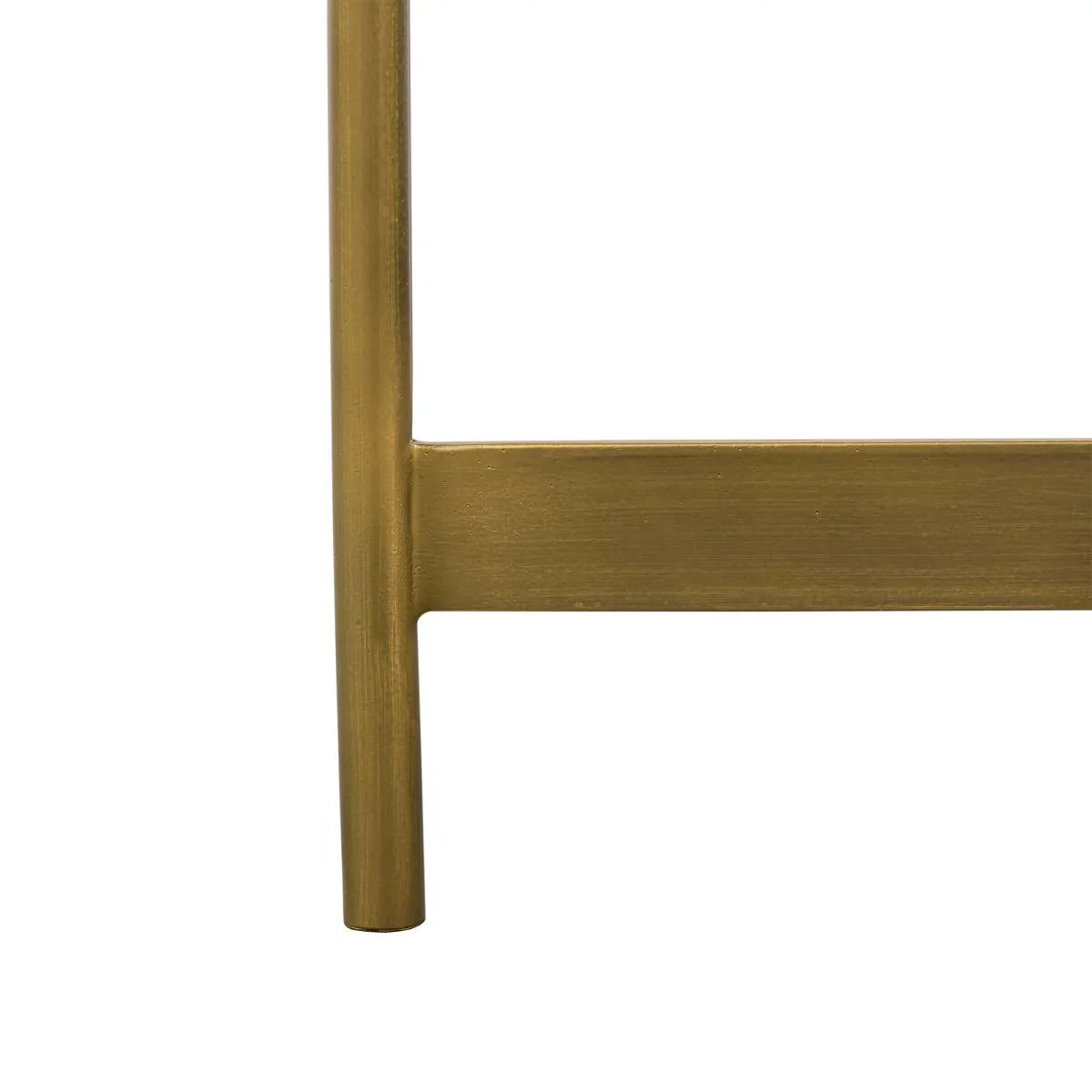 Dua Gray Concrete End Table with Antique Brass By Armen Living - Image 6